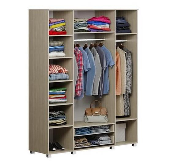 Шкаф Четырёхстворчатый Амели Дуб Сонома Светлый/Белый Глянец (Ш-1700 х В-2109 х Г-515 мм)