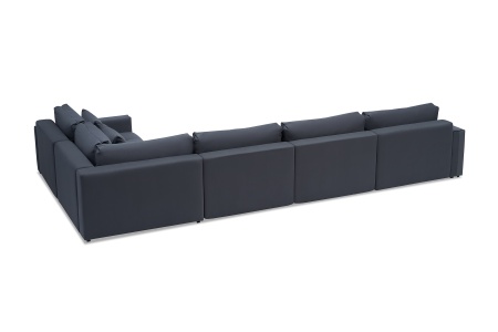 Диван п-образный тик-так Монарх темно-серый