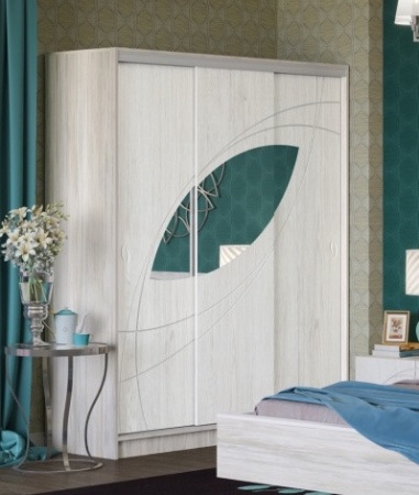 Спальный Гарнитур Каролина-10 МДФ Ясень Патина/Артвуд Светлый