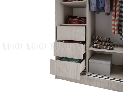 Шкаф-Купе Тринити-3 (Ш-1350 мм x В-2244 мм x Г-600 мм)/Разные Цвета