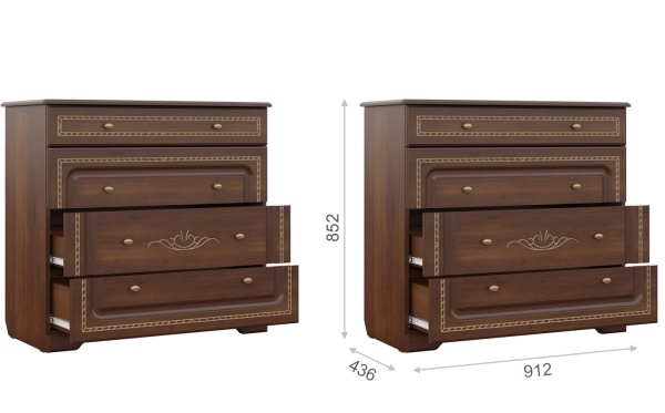 Спальный Гарнитур Диана Орех Экко/Патина Золото